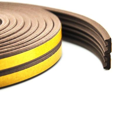 Portes et fenêtres bande d'étanchéité en caoutchouc éponge EPDM auto-adhésif en couleurs avec hauteur de pile de 3-25 mm et largeur de 3-50 mm