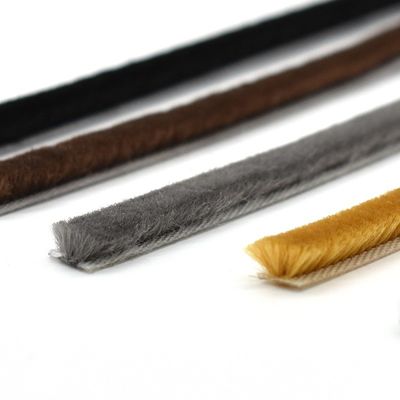 7*10mm Hauteur de pile 3-25mm Pinceau à bande météo en silicone pour le scellage de porte en couleurs NOIR/GRAS/BRUN/BLANC