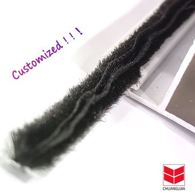 Tissu imperméable à l'eau bande météorologique à nageoires pour portes et fenêtres bande de pile de laine couleurs durables NOIR/GRAS/BRUN/BLANC/AUTRE